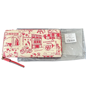 Tory Burch Perry Printed Zip Continental Wallet in Destination Passport Print